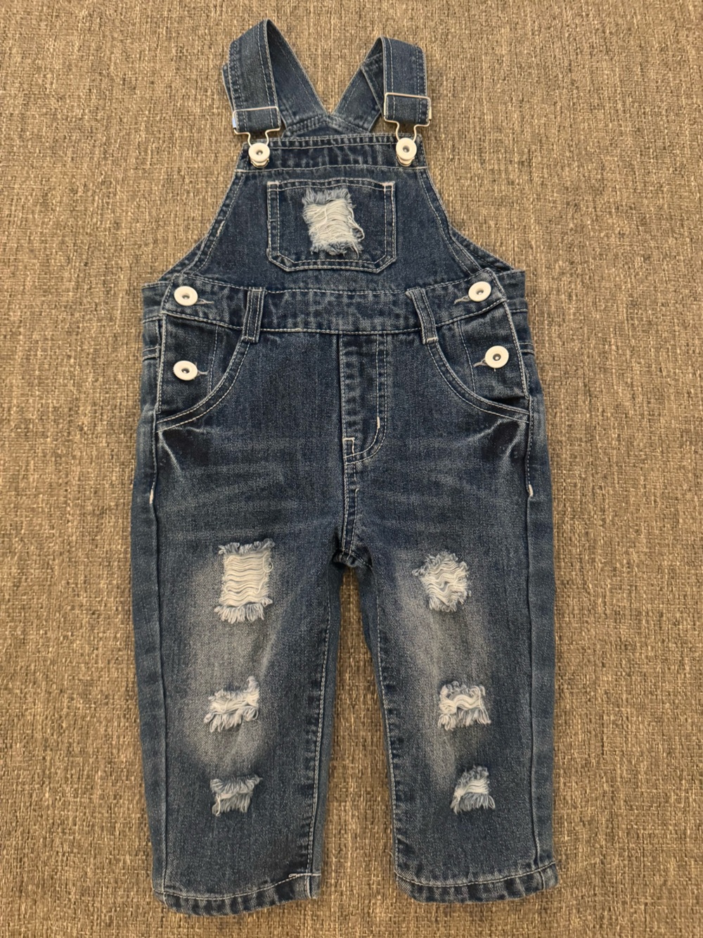 Kids Cool Space Distressed Denim Jeans Overalls 18-24M